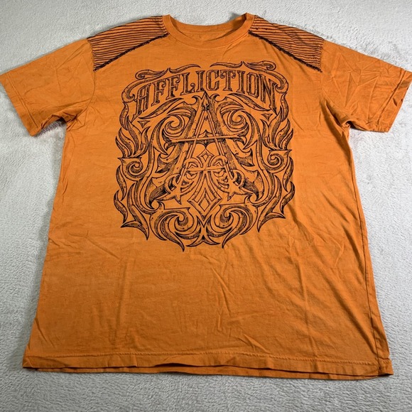 Affliction Other - Affliction Shirt Mens XL Orange Tribal Graphic Biker Tee Short Sleeve Crewneck
